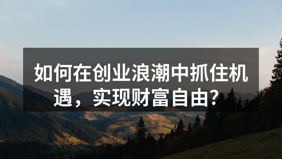 如何在创业浪潮中抓住机遇，实现财富自由？