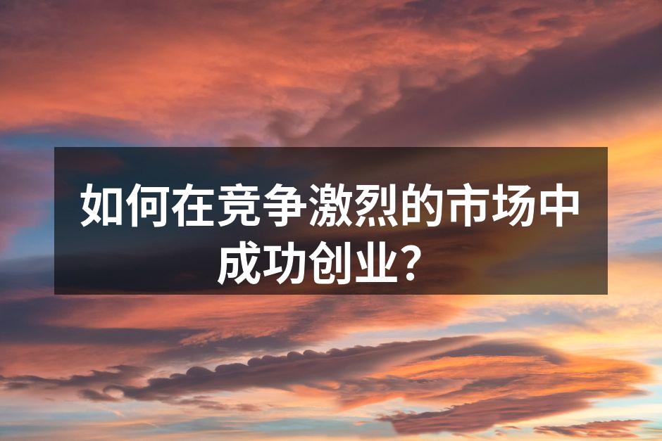 如何在竞争激烈的市场中成功创业？